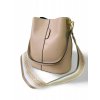Pevná luxusní dámská béžová trendy kožená kabelka