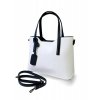 Luxusní trendy kožená dámská bílá kabelka