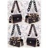 kabelka crossbody ego oboustranná 2 popruhy hnědobéžová černobéžová