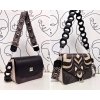 kabelka crossbody ego oboustranná 2 popruhy hnědobéžová a černobéžová