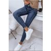 jeans modré jednoduché tmavé basic