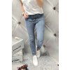 Trendy dámské elastické jeansy baggy světle modré, netrhané