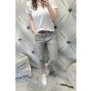 Trendy dámské elastické jeansy Boyfriend šedé netrhané