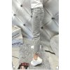Trendy dámské elastické jeansy Boyfriend šedé netrhané