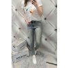 Trendy dámské elastické jeansy ve větších velikostech modré netrhané