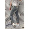 Trendy dámské elastické jeansy ve větších velikostech modré netrhané