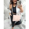 Světle růžová trendy crossbody dámská koženková kabelka coveri