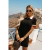 bavlněné šaty ve stylu polo černé