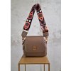 kožená kabelka crossbody tmavě béžová