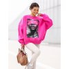 mikina face pink oversize luxusní mikina