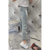 Trendy dámské elastické jeansy Boyfriend modré trhané