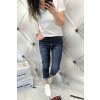 trendy dámské jeansy Boyfriend s elastanem tmavě modré netrhané