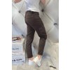 Trendy dámské elastické jeansy s rovnou nohavicí, hnědé, netrhané