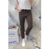 Trendy dámské elastické jeansy s rovnou nohavicí, hnědé, netrhané