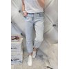 Dámské elastické jeansy Baggy Fit světle modré, netrhané