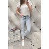 Trendy dámské elastické jeansy skiny světle modré netrhané
