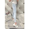 Trendy dámské elastické jeansy skiny světle modré netrhané