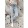 Trendy dámské elastické jeansy skiny světle modré netrhané