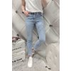 Trendy dámské elastické jeansy skiny modré netrhané