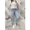 Trendy dámské elastické jeansy skiny modré netrhané