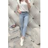 Trendy dámské elastické jeansy skiny modré netrhané