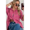 dáská košile pink kostkatá flanelová