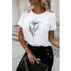 triko bílé květ