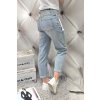 Dámské trendy elastické jeansy Buggy Fit modré netrhané