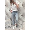 Dámské trendy elastické jeansy Buggy Fit modré netrhané