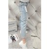 Dámské trendy elastické jeansy Buggy Fit modré netrhané