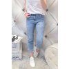 Jeans Boyfriend modré lehce trhané