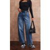 Široké jeans Wide leg modré