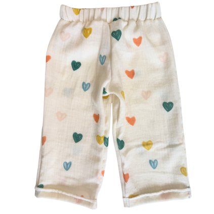 Mušelínové kalhoty SRDÍČKA