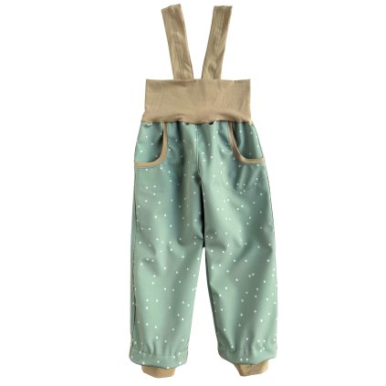 Softshellové kalhoty puntík máta