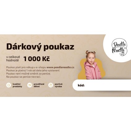 peedle needle darkovy poukaz 1000