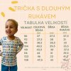 TABULKA VELIKOSTÍ TRIČKA DLOUHÁ KLUCI