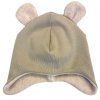 zimní čepice s ušima béžová