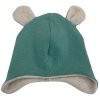 zimní čepice s ušima starozelená