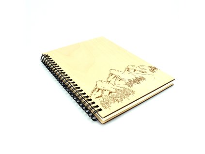 pehucraft hory dřevěný poznámkový blok sešit diář dřevo výřez akryl gravírování fotoalbum laser