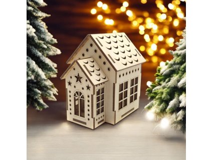 pehucraft dřevo vánoce domeček z překližky svátky překližka hodiny
