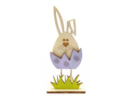 pehucraft zajíček dřevěný velikonoce ozdoba dekorace fialový na nožičkách