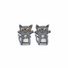 pehucraft dřevěné náušnice dřevo kočka šedá gravírování dárek pecky puzeta