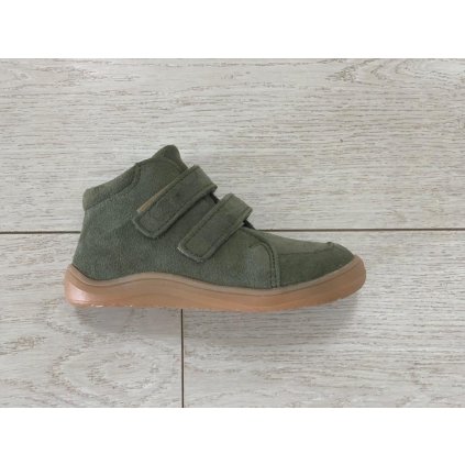 Baby Bare Shoes Febo FALL Khaki Velour + membrána