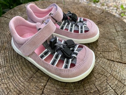 BABY BARE SHOES FEBO SUMMER GREY PINK SANDÁLE