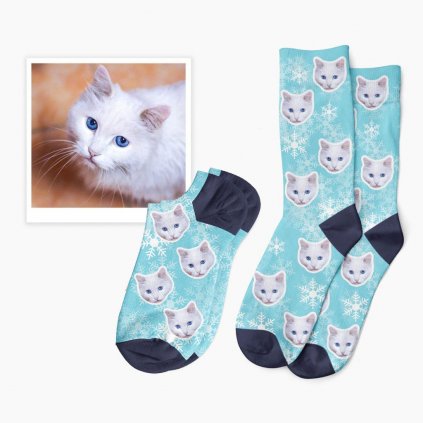 zimní ponožky s kočkou