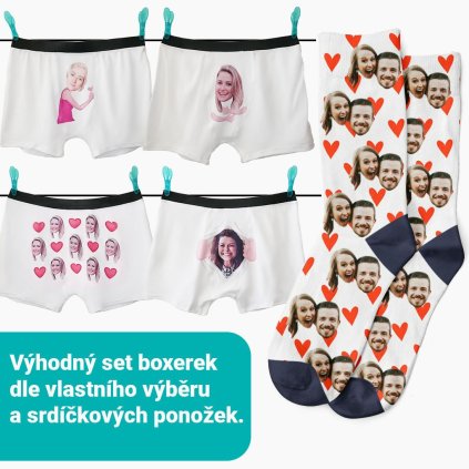 set boxerky a ponozky s fotkou