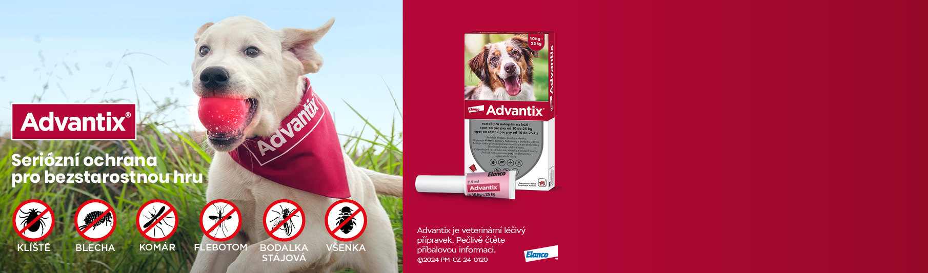 ochrana proti klíšťatům Advantix