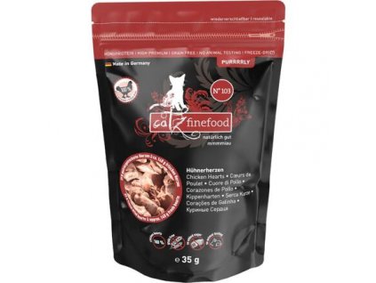 Catz finefood Purrrrly N° 103 – mrazem sušená kuřecí srdíčka 35 g