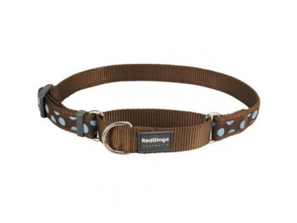 Red Dingo obojek polostahovací – Blue Spots on Brown – 25 mm x 41-62 cm