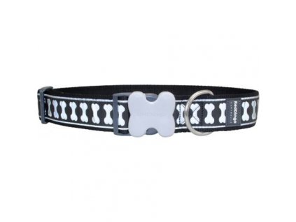 Obojek Red Dingo 40 mm x 50-80 cm - Bones Rfx - Černá
